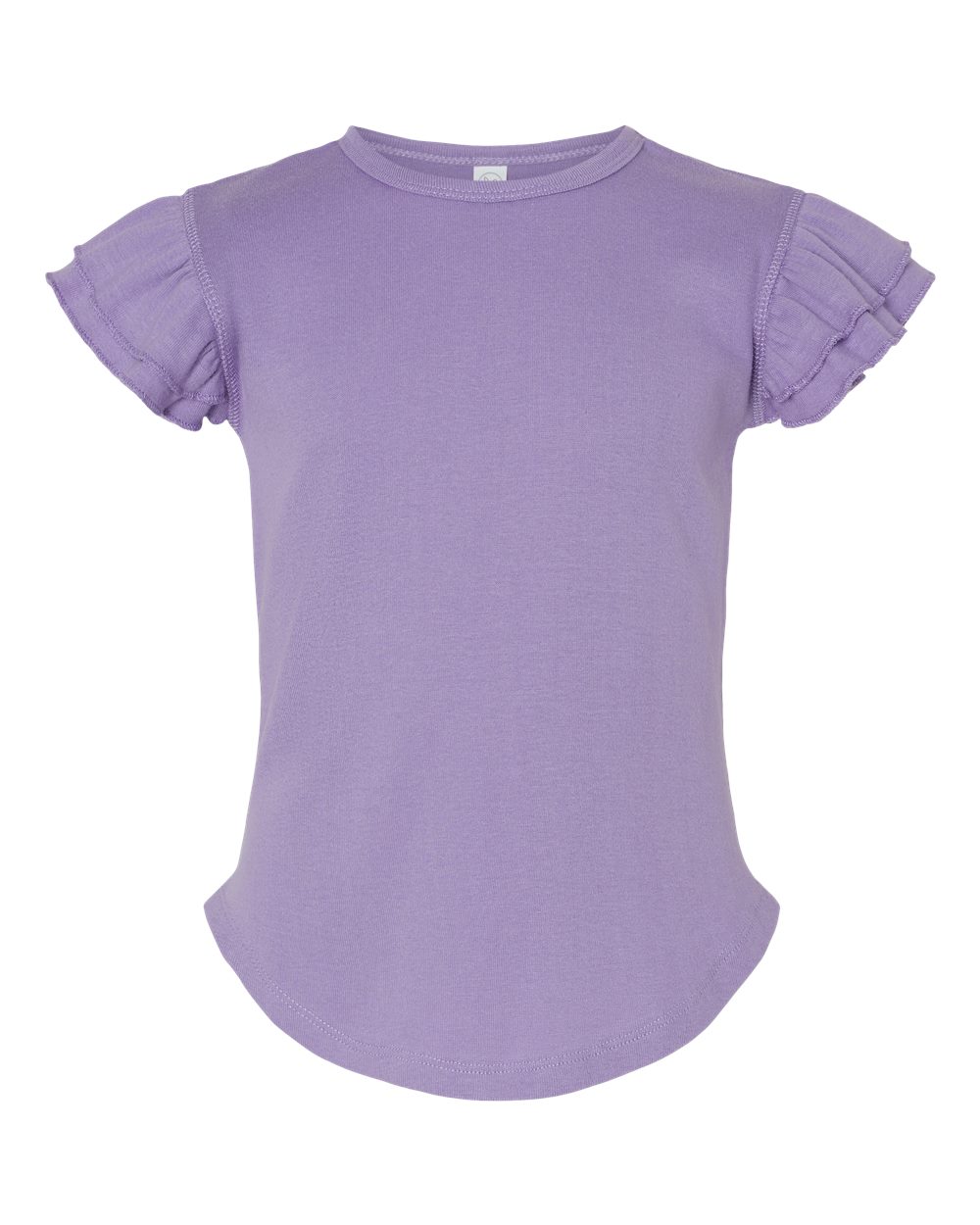 Front View of Lavender Toddler Flutter Sleeve Tee - 3339