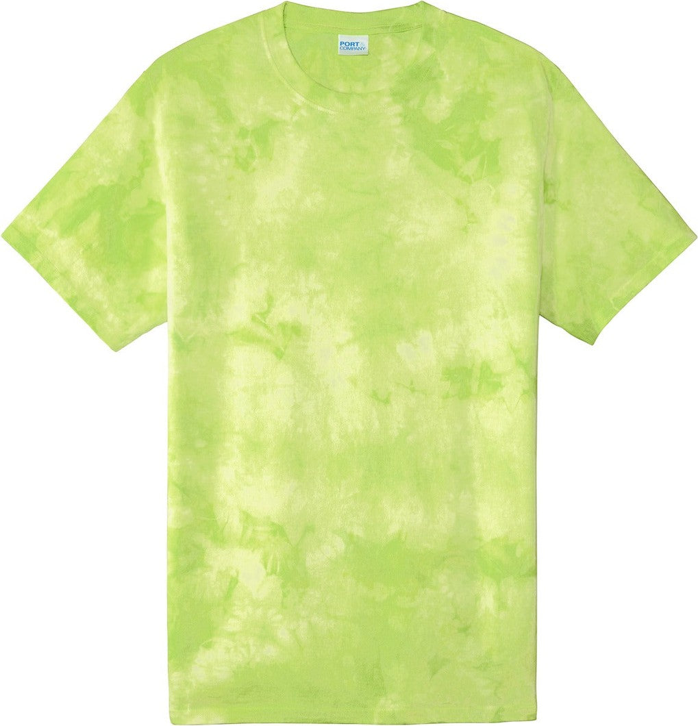 Front View of Lemon Lime Port & Co Crystal Tie-Dye Tee PC145