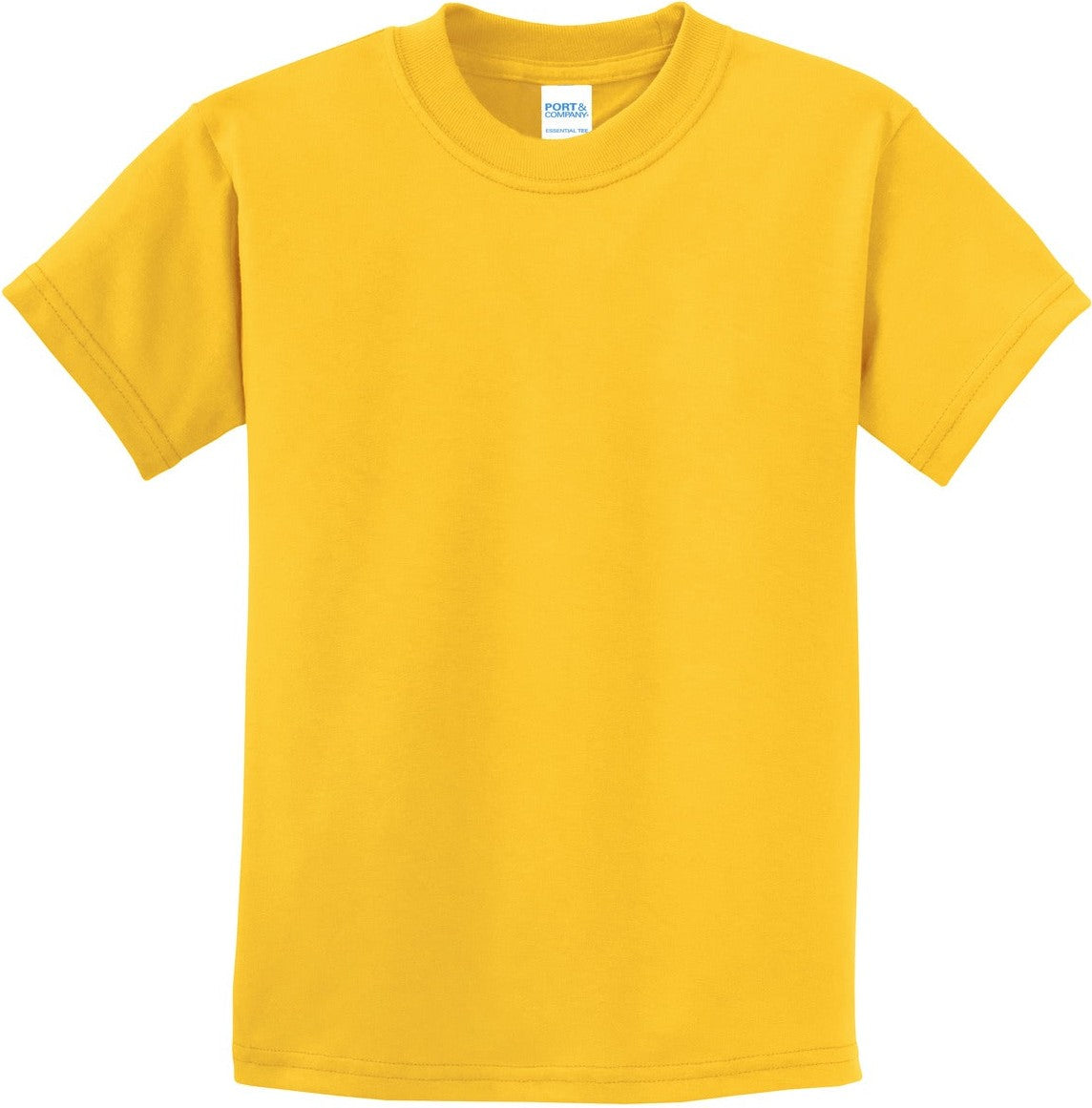 Front View of Lemon Yellow Port & Co Youth Essential Tee. PC61Y