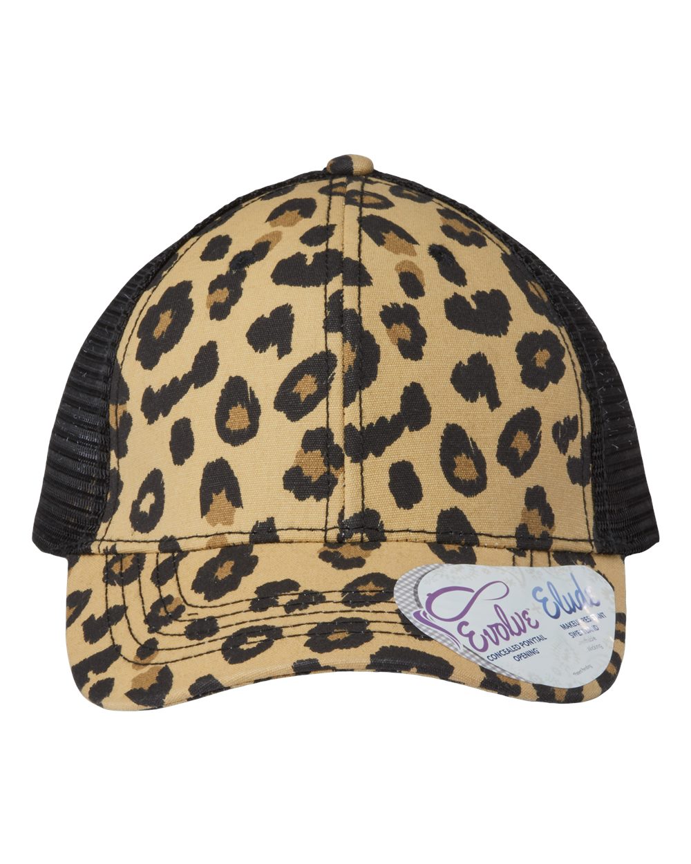 Leopard/ Black Women's Modern Trucker Cap - CHARLIE