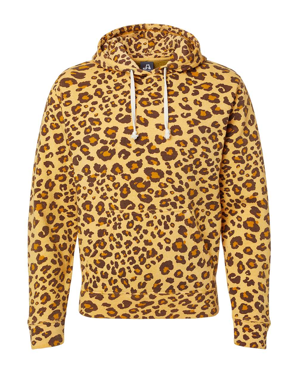 Front View of Leopard Triblend Triblend Fleece Hooded Sweatshirt - 8871