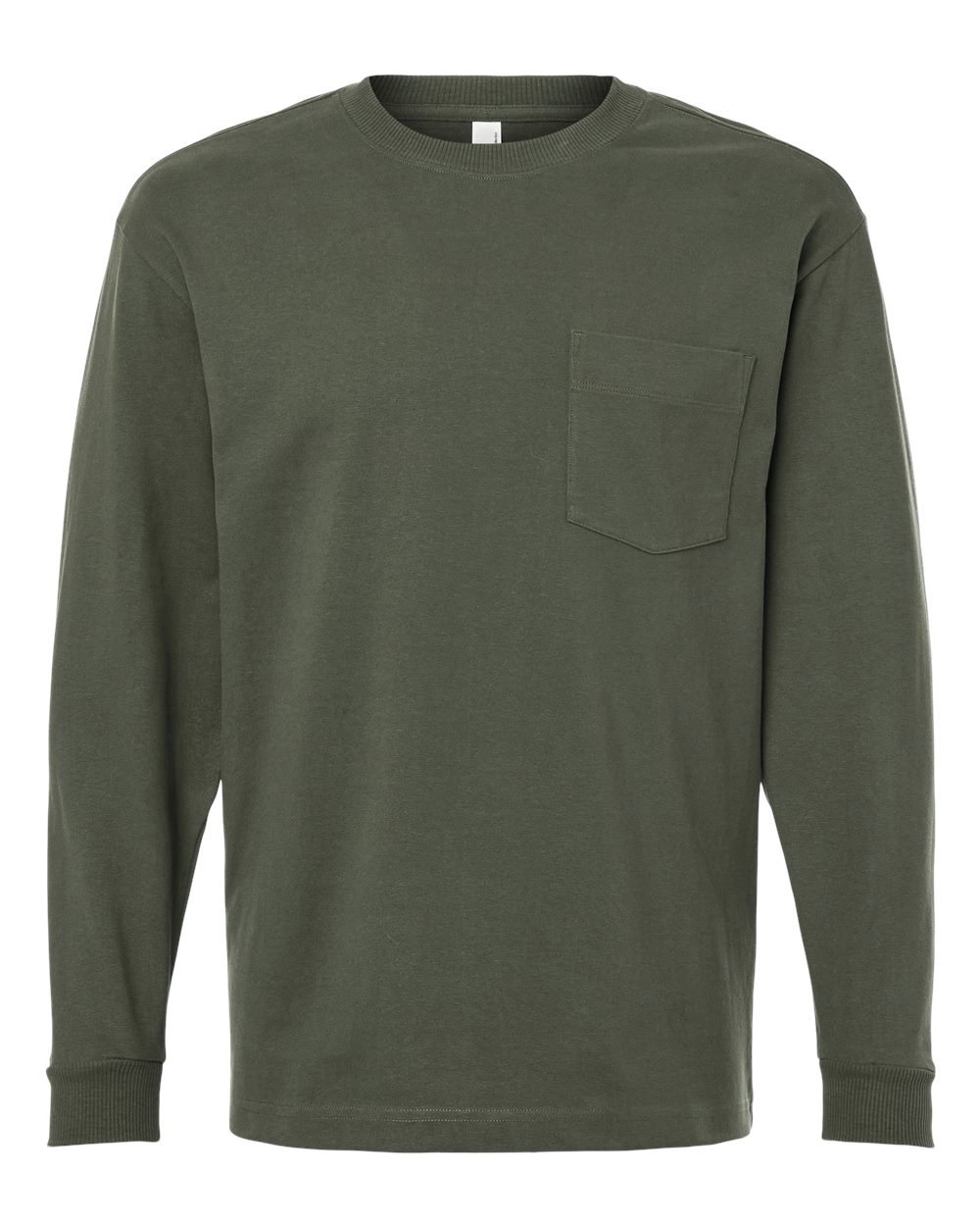 Front View of Lieutenant Super Heavyweight Long Sleeve Pocket Tee - 9410