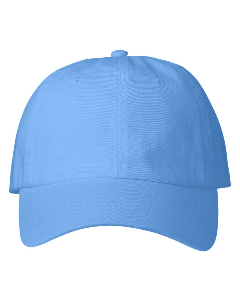 Front View of Light Blue Baseball Cap - F001780