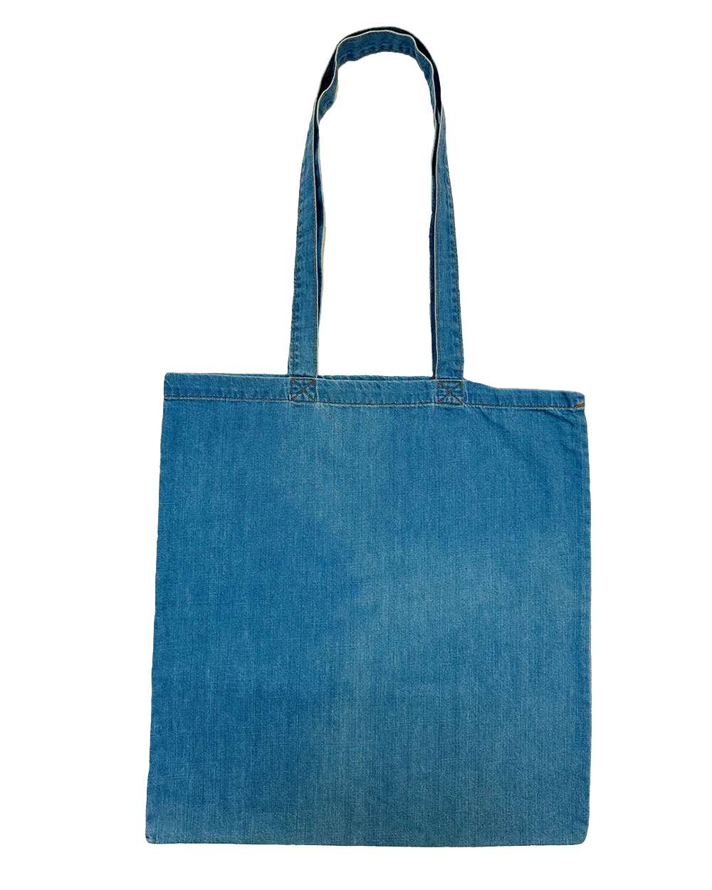 Front View of Light Blue Denim Denim Tote - 7760A