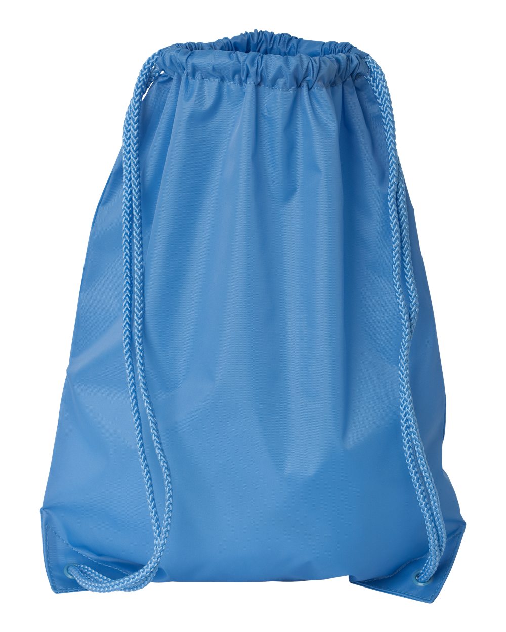 Front View of Light Blue Drawstring Pack with DUROcord - 8881