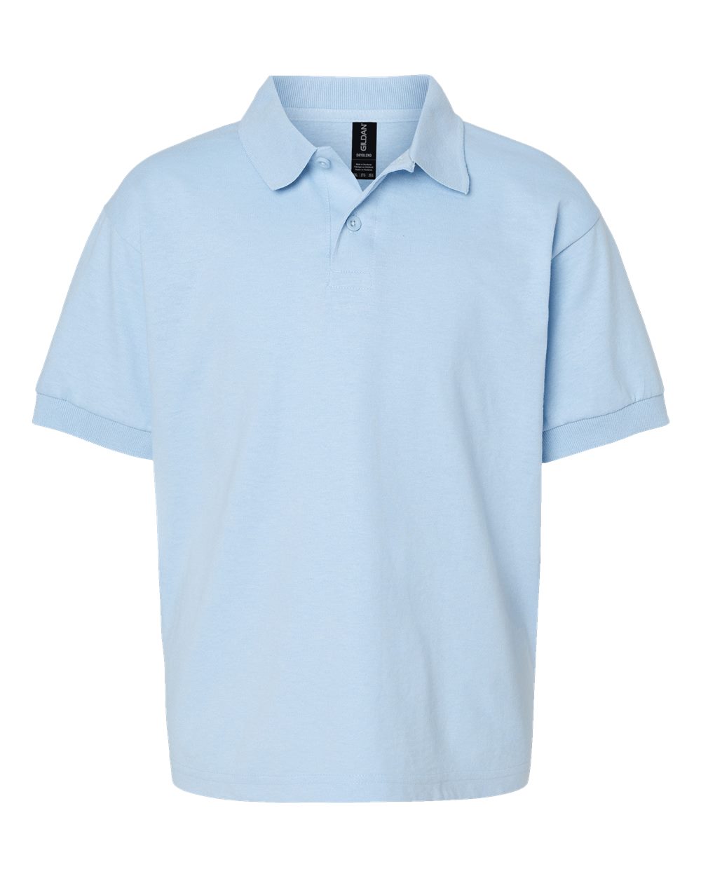 Front View of Light Blue DryBlend® Youth Jersey Polo - 8800B
