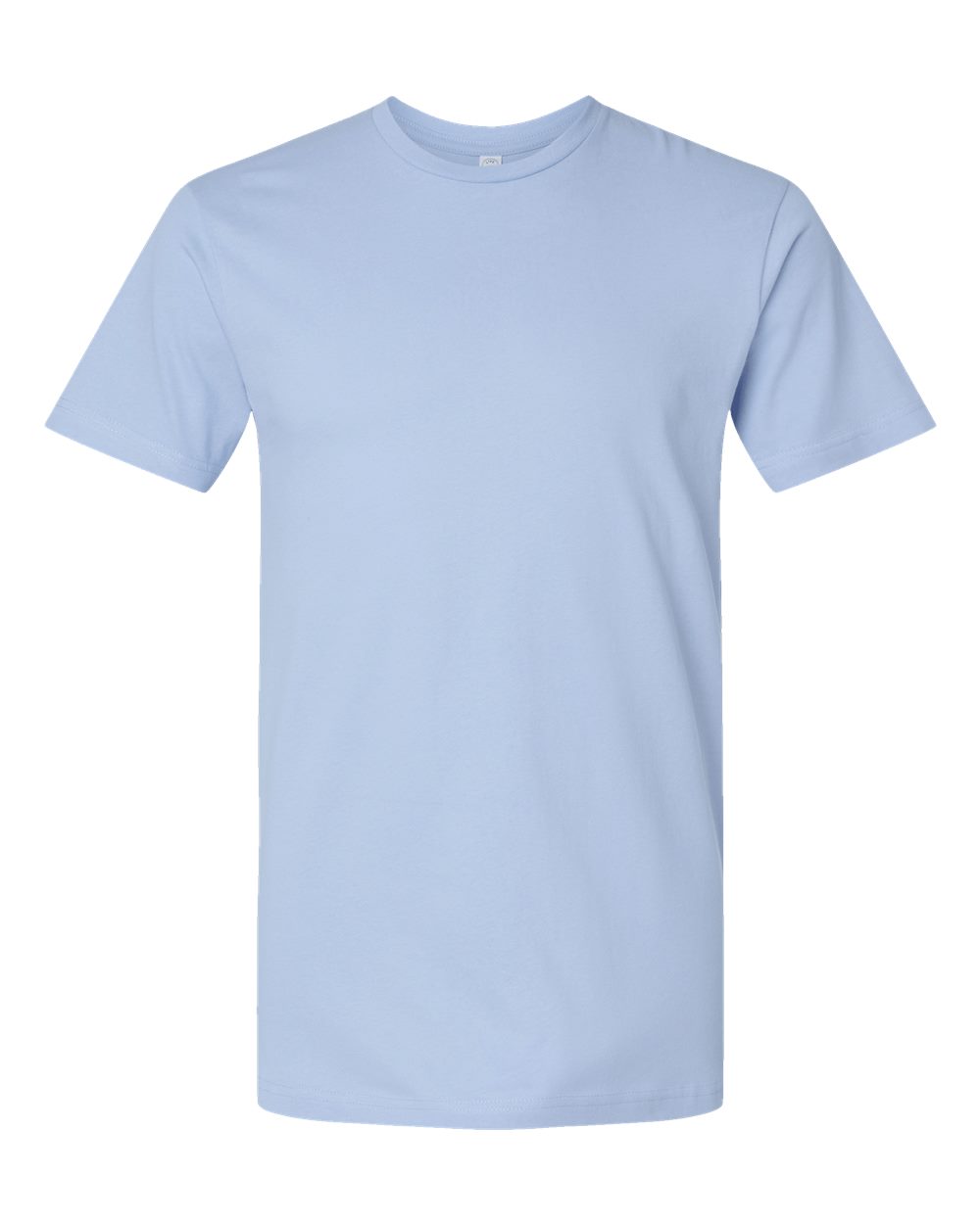 Front View of Light Blue Fine Jersey Tee - 6901