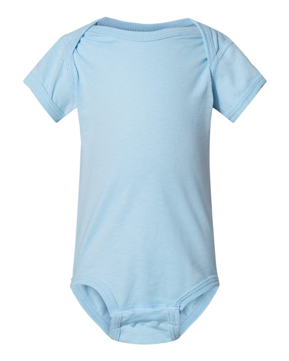 Front View of Light Blue Infant Fine Jersey Bodysuit - 4424