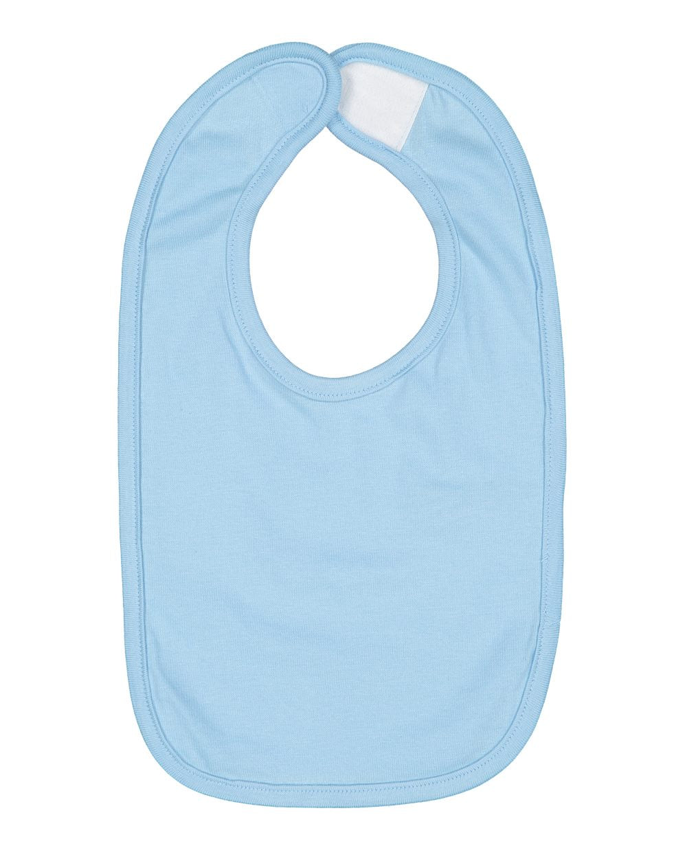 Front View of Light Blue Infant Premium Jersey Bib - 1005
