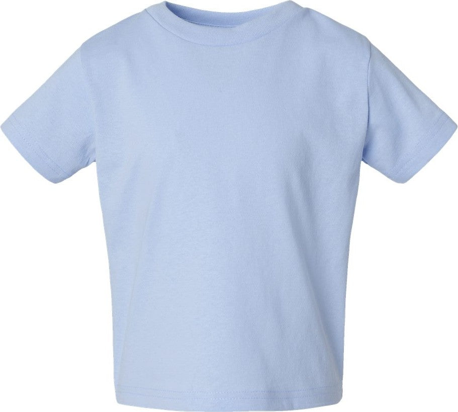 Front View of Light Blue Juvy Youth Short Sleeve T-Shirt - 3301J
