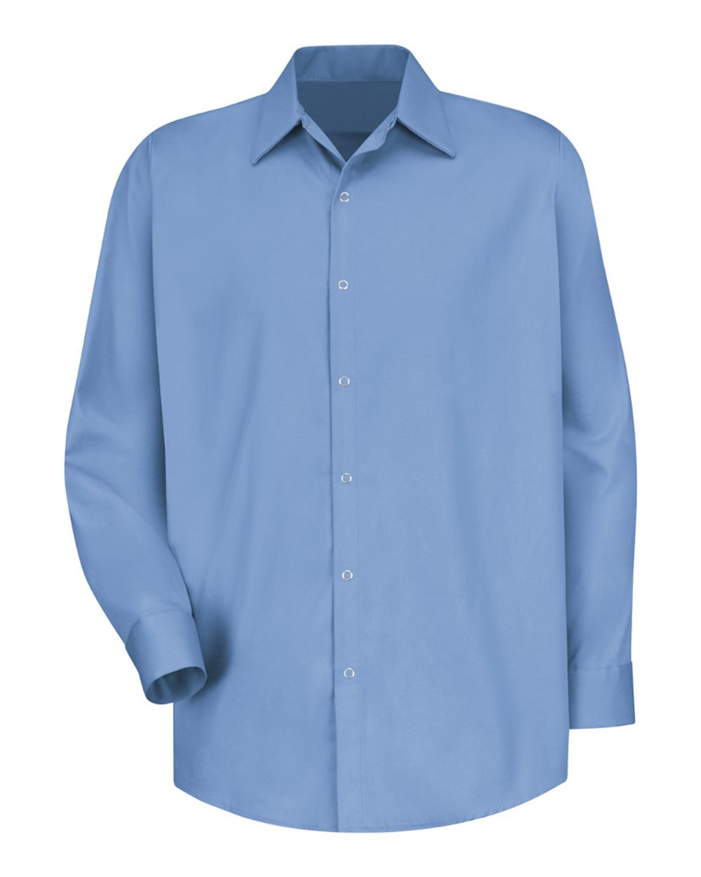 Front View of Light Blue Long Sleeve Specialized Cotton Work Shirt - SC16