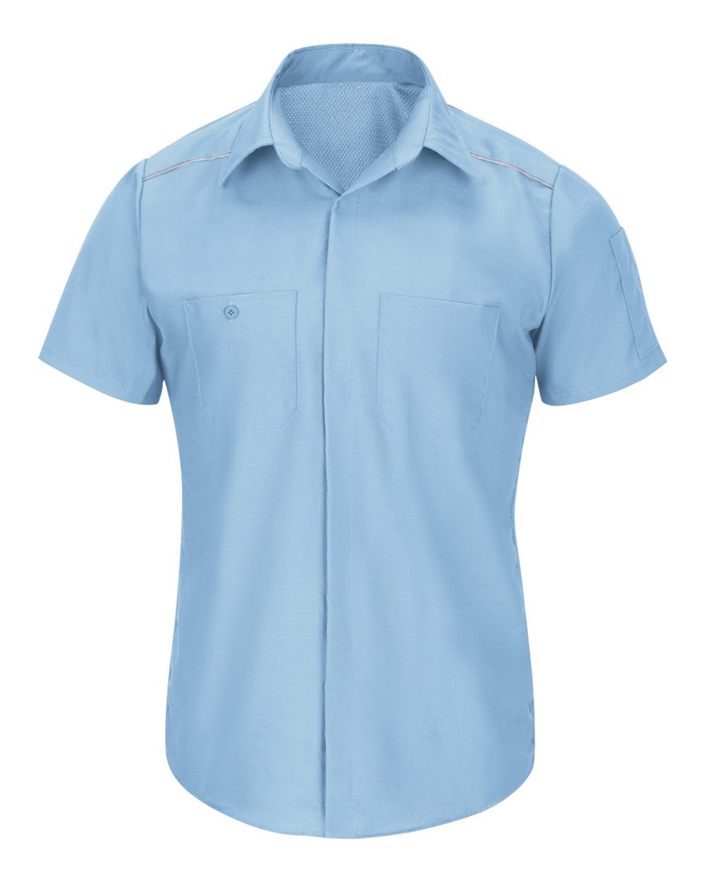 Front View of Light Blue Short Sleeve Pro Airflow Work Shirt - SP4A