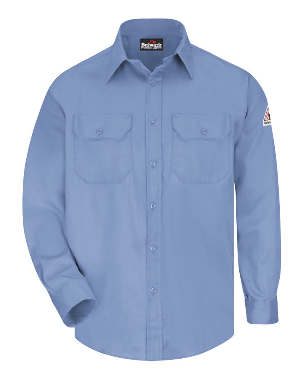 Front View of Light Blue Uniform Shirt - SLU8 plain