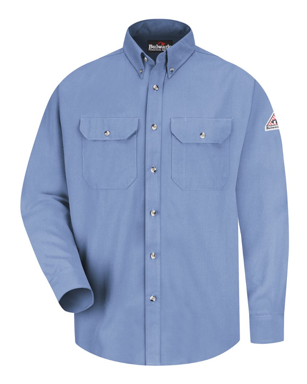 Front View of Light Blue Uniform Shirt - SMU2