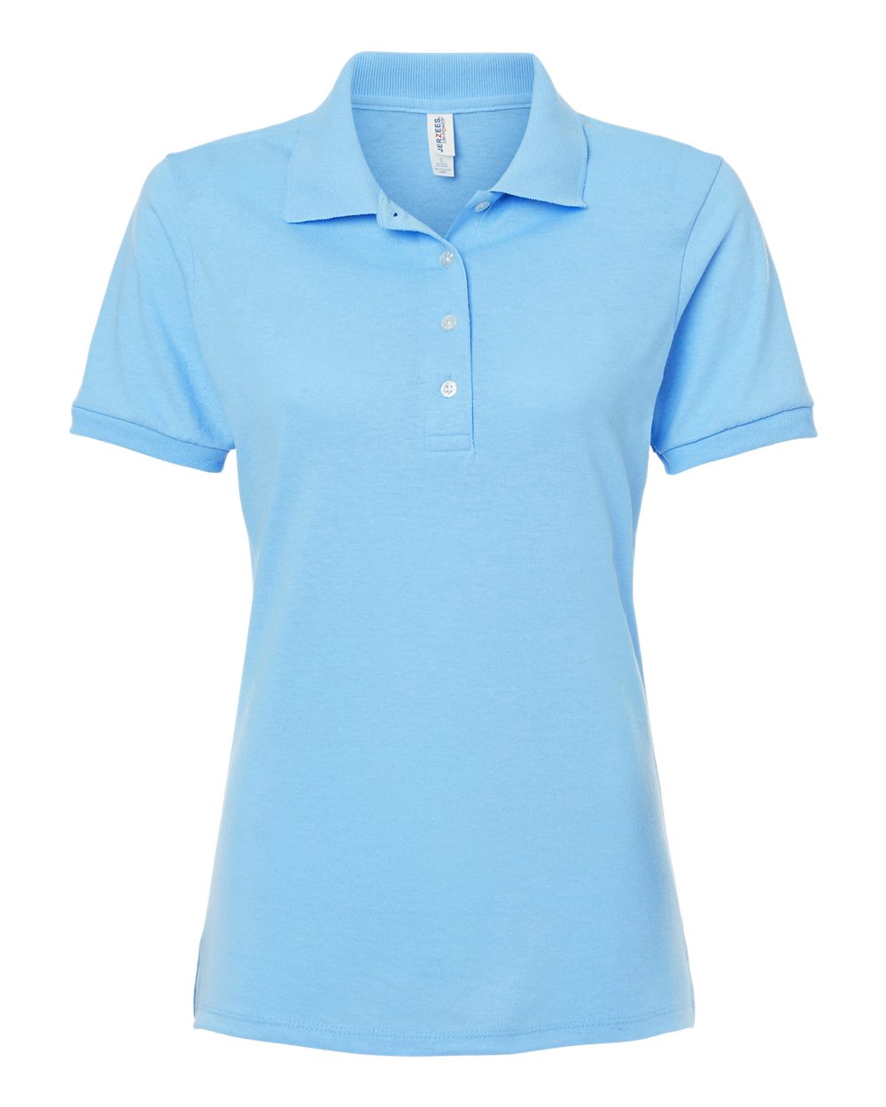 Front View of Light Blue Women's Dri-Power® Polo - 437F