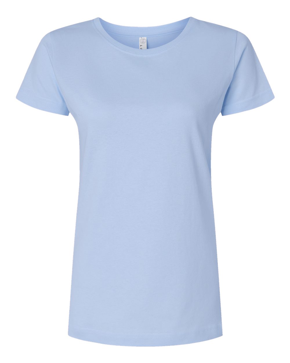 Front View of Light Blue Women's Fine Jersey Tee - 3516