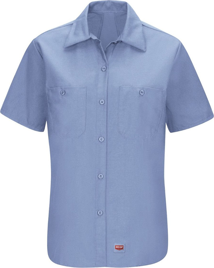 Front View of Light Blue Women's Mimix Work Shirt - SX21