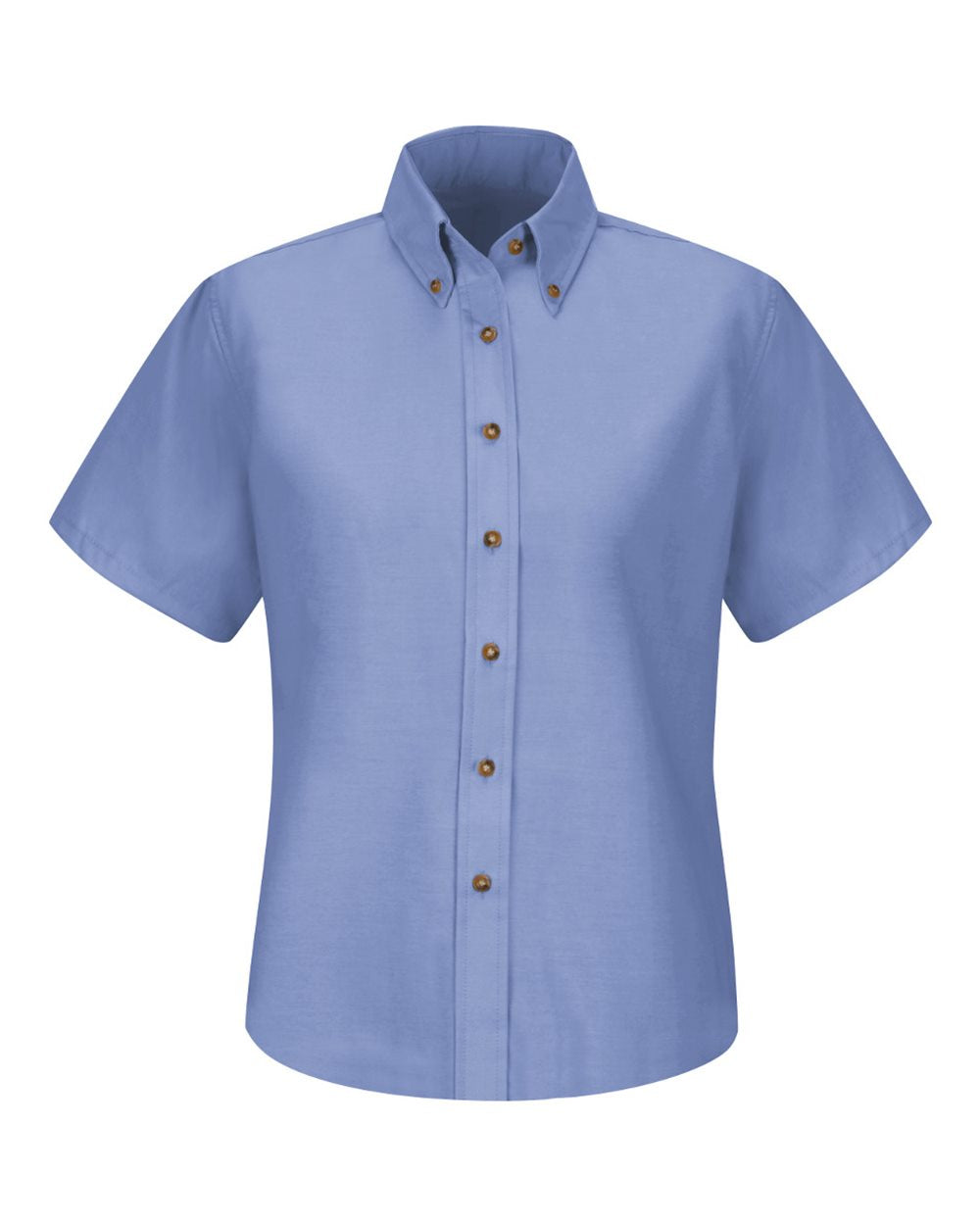 Front View of Light Blue Women's Poplin Dress Shirt - SP81