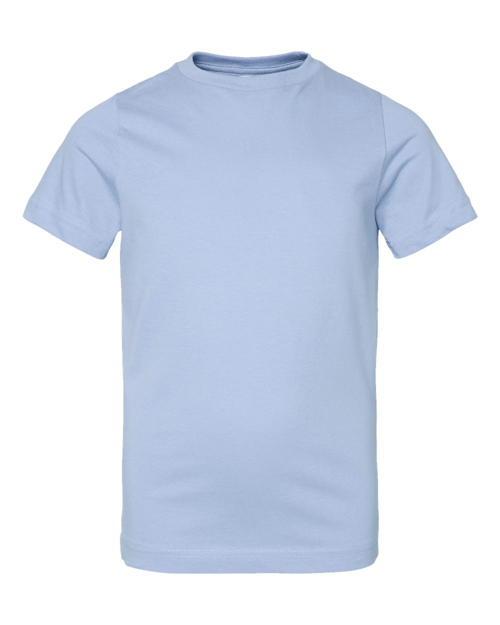 Front View of Light Blue Youth Fine Jersey Tee - 6101