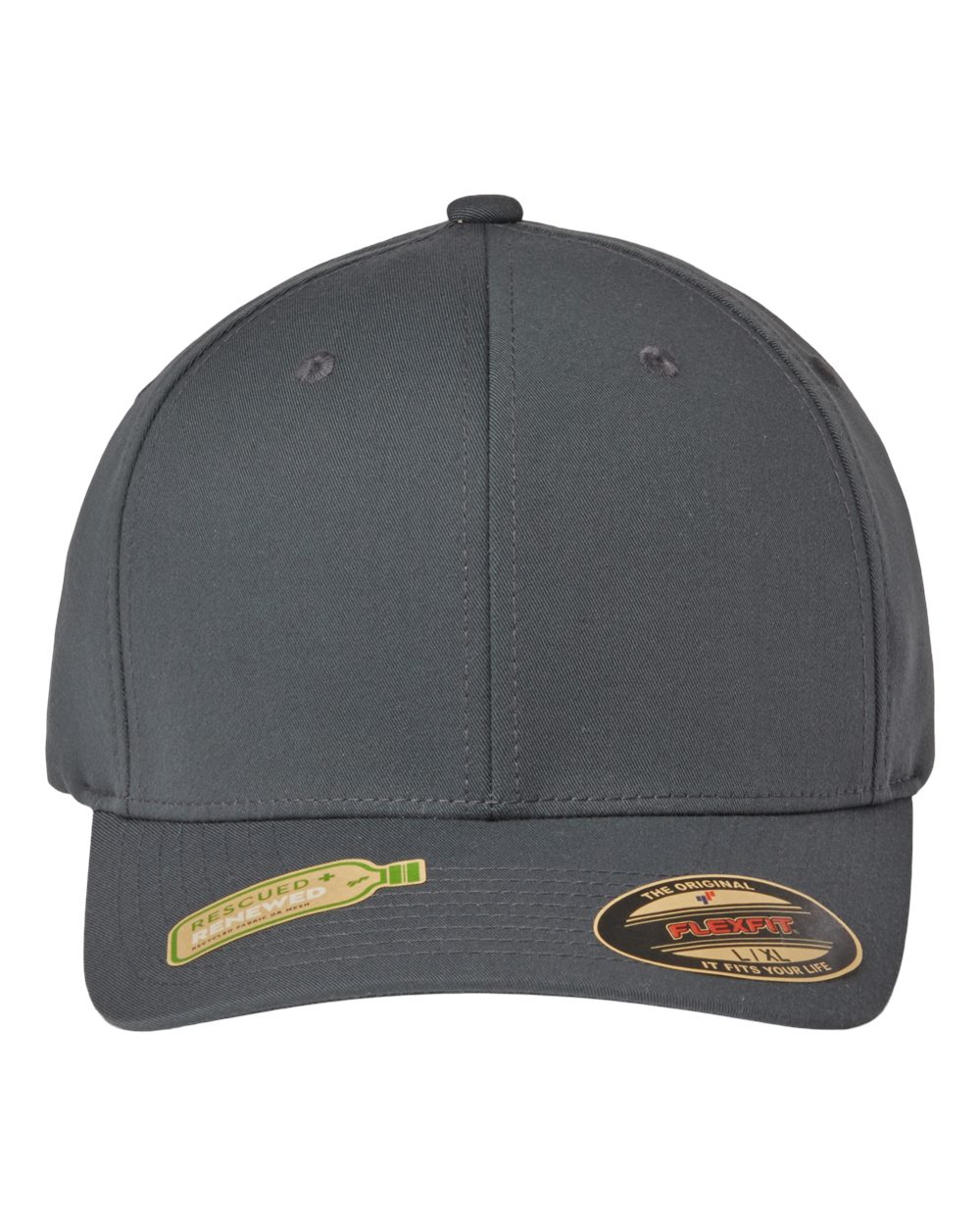 Front View of Light Charcoal Sustainable Polyester Cap - 6277R