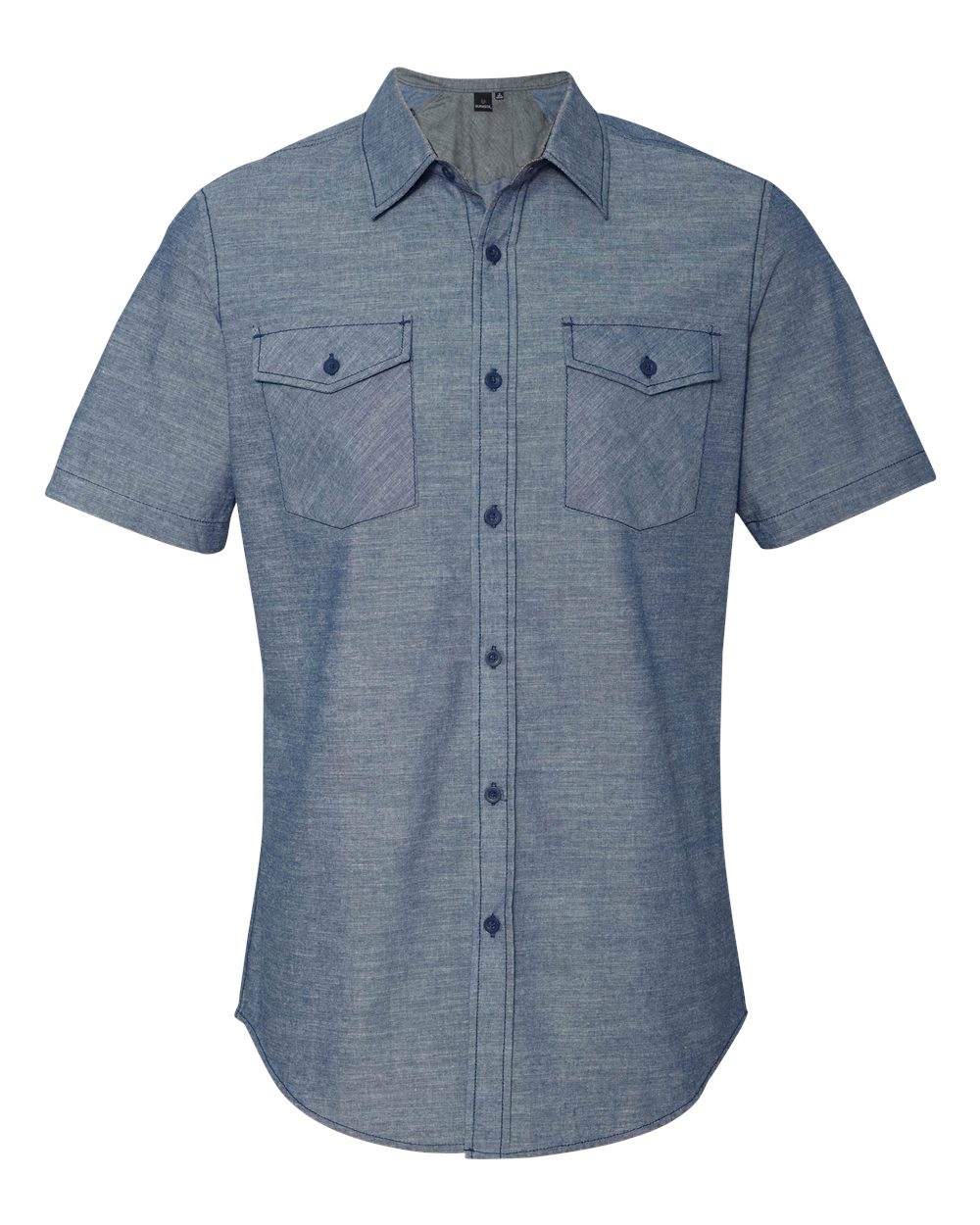 Light Denim Chambray Short Sleeve Shirt - 9255