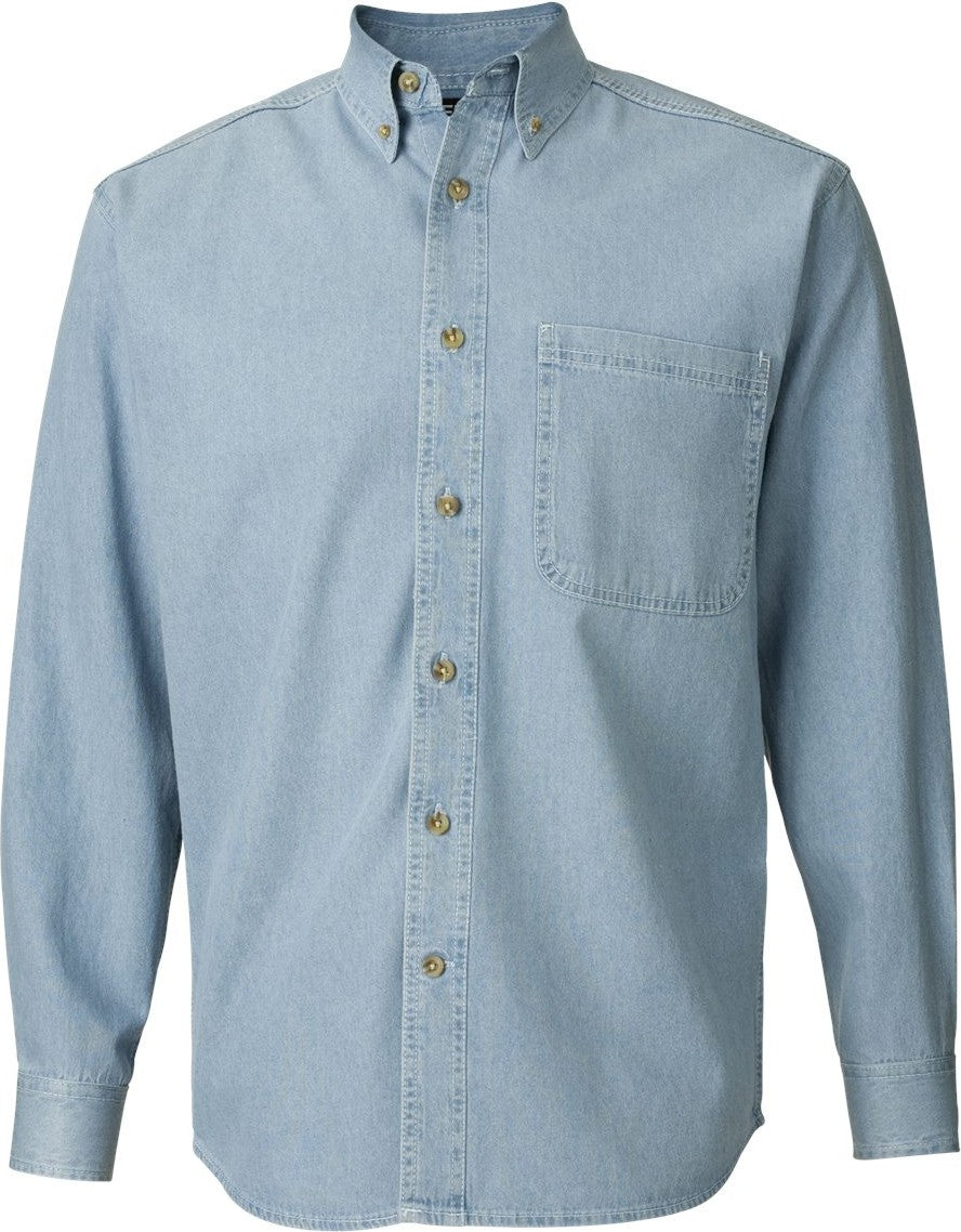 Front View of Light Denim Denim Shirt Tall Sizes - 7211