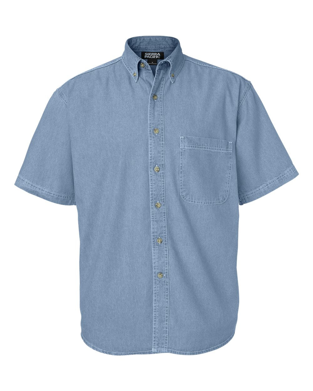 Light Denim Denim Short Sleeve Shirt - 0211