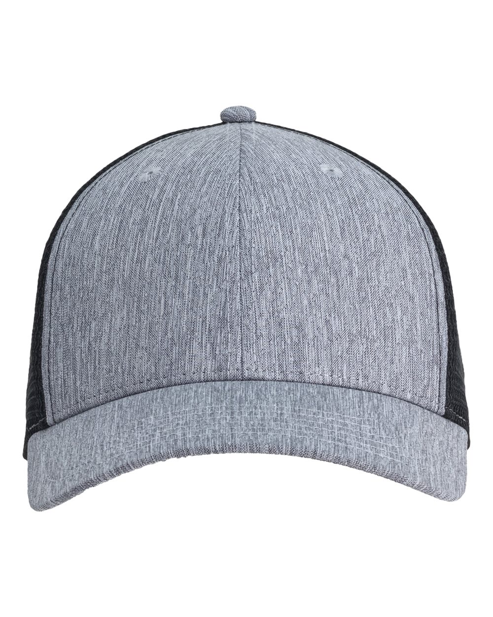Front View of Light Grey/ Black Women's Ponytail Cap - BA540P plain