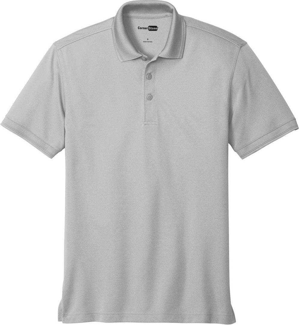 Front View of Light Grey CornerStone Industrial Snag-Proof Pique Polo. CS4020