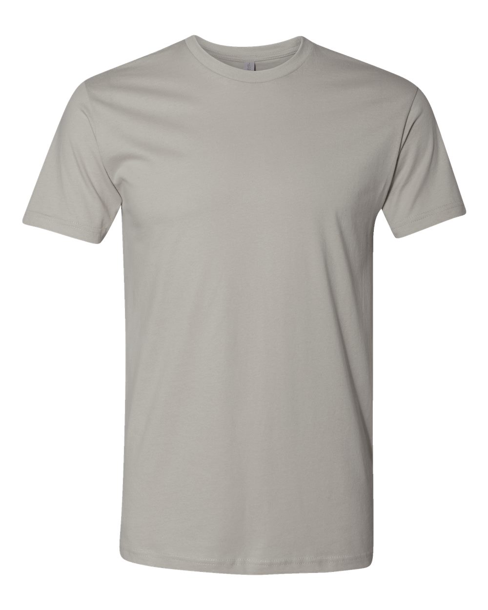 Front View of Light Grey Cotton T-Shirt - 3600