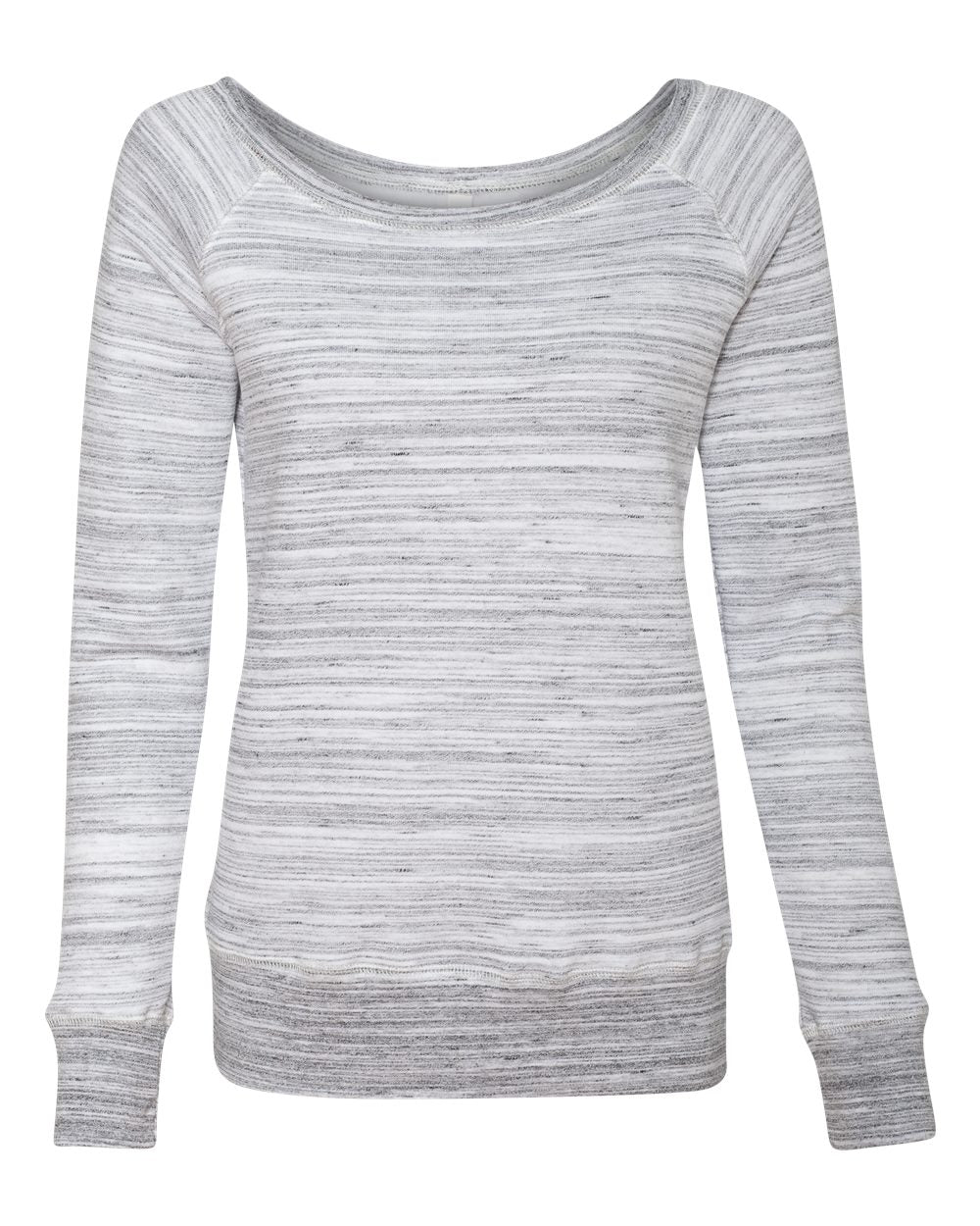 Light Grey Marble Women’s Sponge Fleece Wide Neck Sweatshirt - 7501