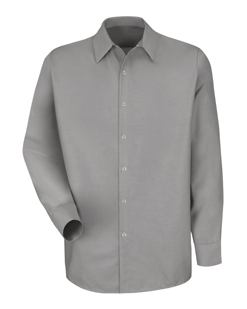 Front View of Light Grey Specialized Pocketless Long Sleeve Work Shirt - SP16
