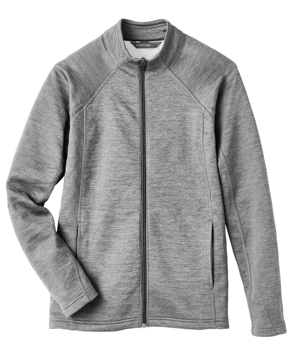 Front View of Light Heather/ Carbon Women&#39;s Flux 2.0 Full-Zip Jacket - NE712W