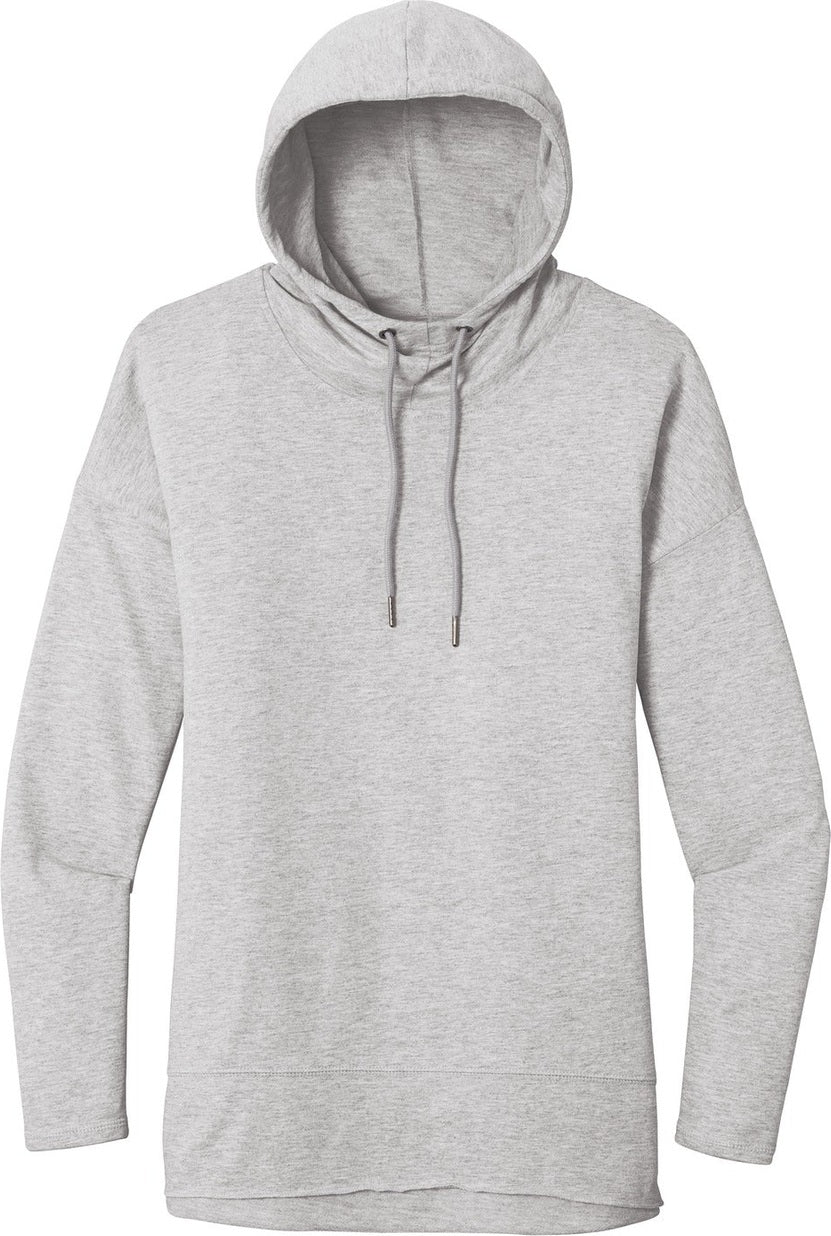 Front View of Light Hthr Gry District Women's Featherweight French Terry Hoodie DT671