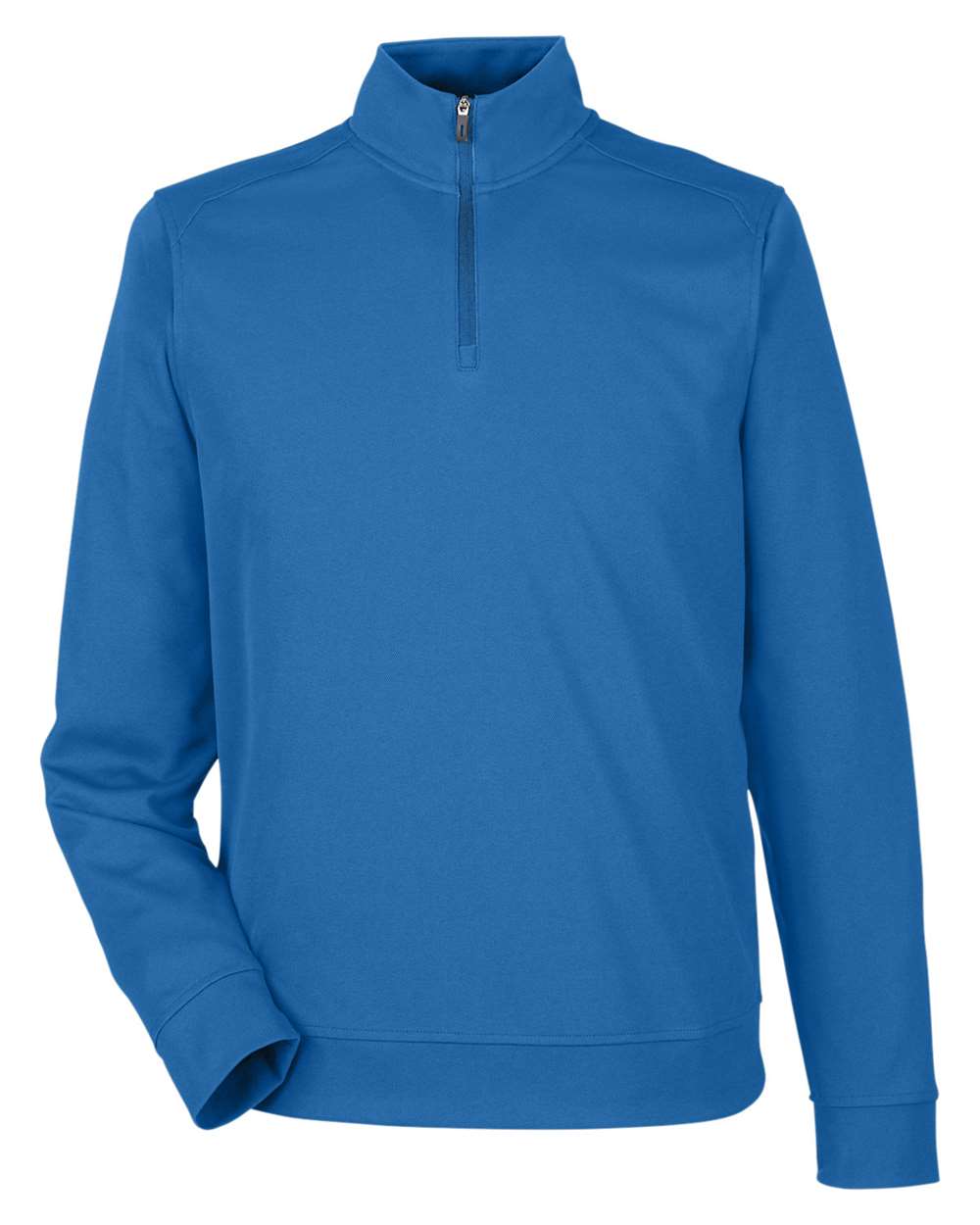 Front View of Light Nautical Blue Men's Express Tech Performance Pique Quarter-Zip Pullover - NE412