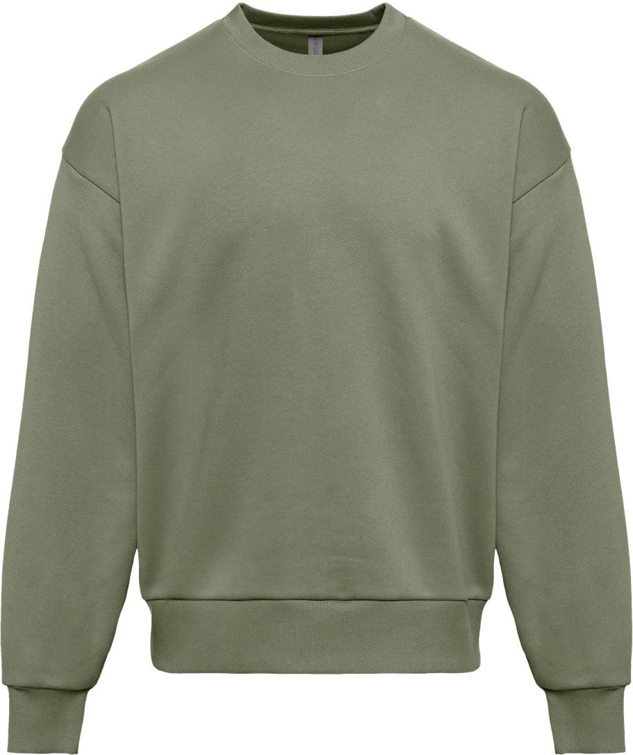 Front View of Light Olive Heavyweight Crewneck Sweatshirt - 9007
