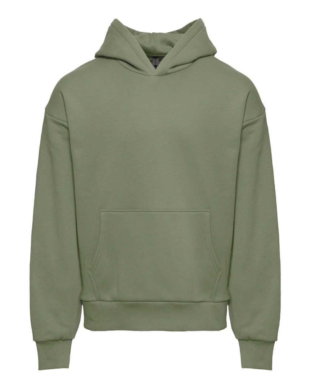 Front View of Light Olive Heavyweight Fleece Hoodie - 9307