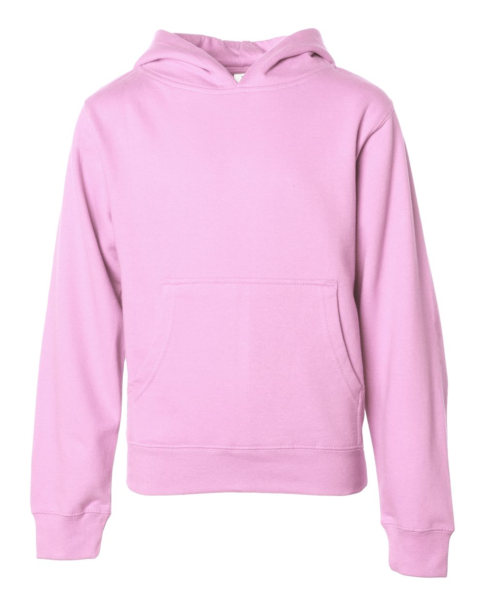 Front View of Light Pink Youth Midweight Hooded Sweatshirt - SS4001Y