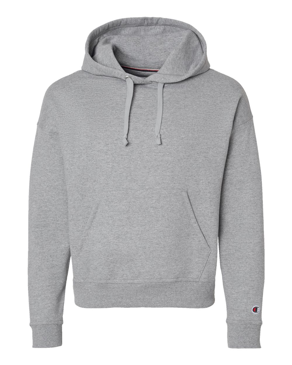 Front View of Light Steel Women's Powerblend® Hooded Sweatshirt - S760