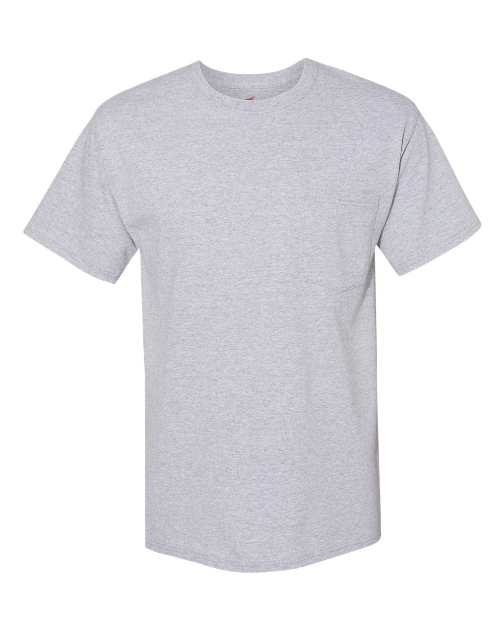 Front View of Light Steel Workwear Pocket T-Shirt - W110