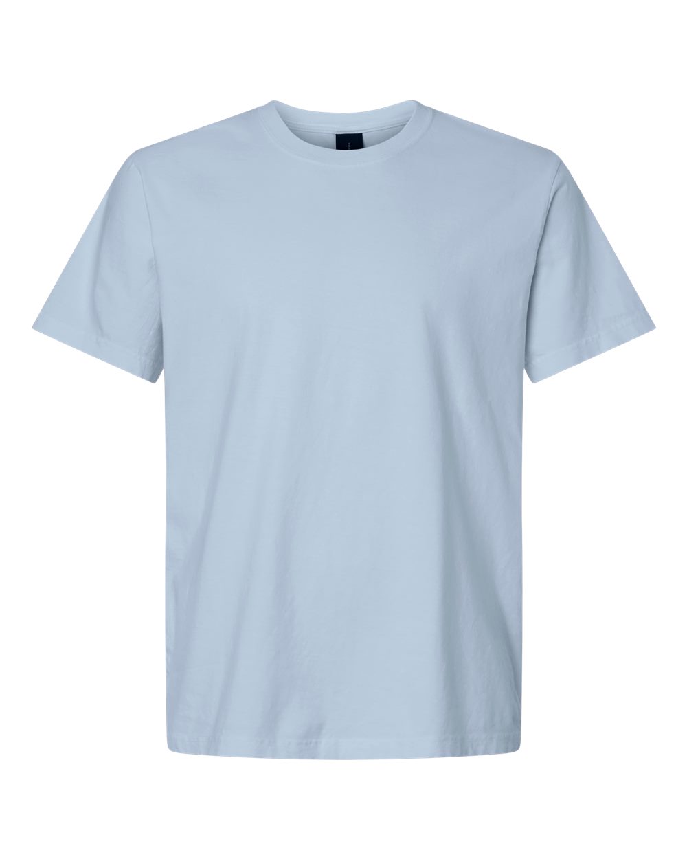 Front View of Light Washed Denim Unisex Heavyweight Garment-Dyed Tee - 4810GD