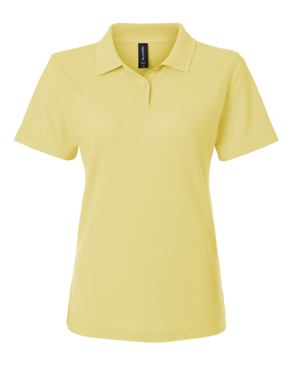 Front View of Light Yellow Women's Pique Polo - 62800L