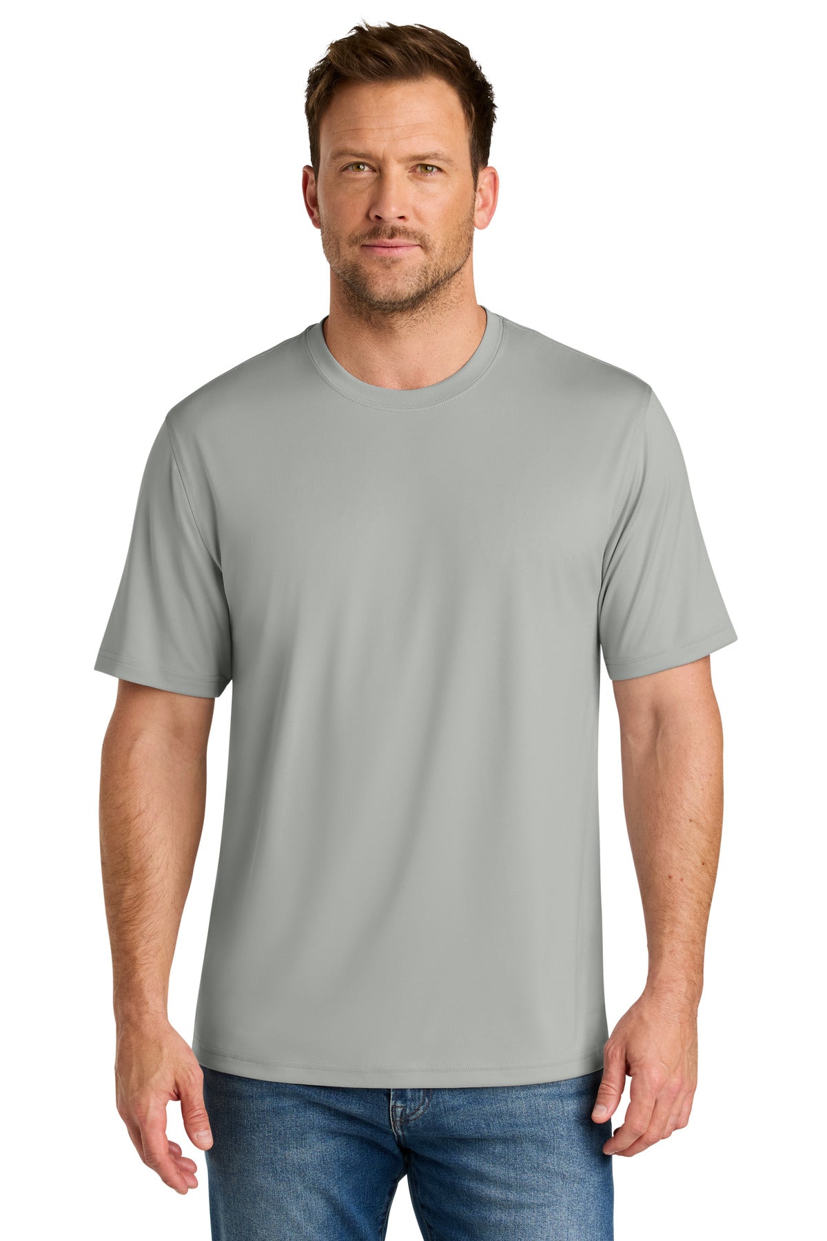 Front View of LightGrey CornerStone Workwear Pro Short Sleeve Tee CS440