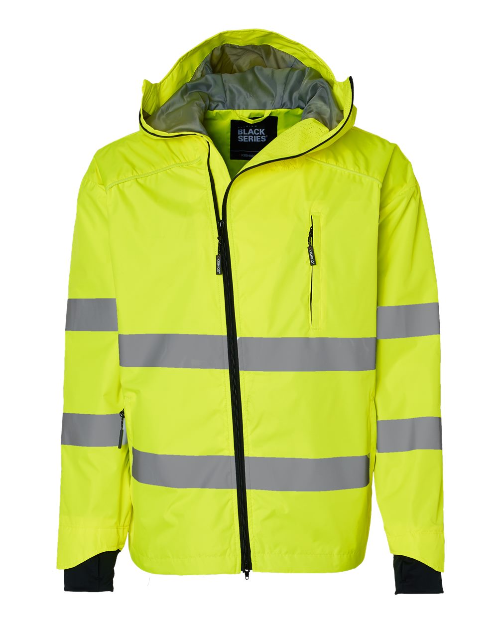 Front View of Lime/ Black Premium Black Series® Windbreaker - WB102