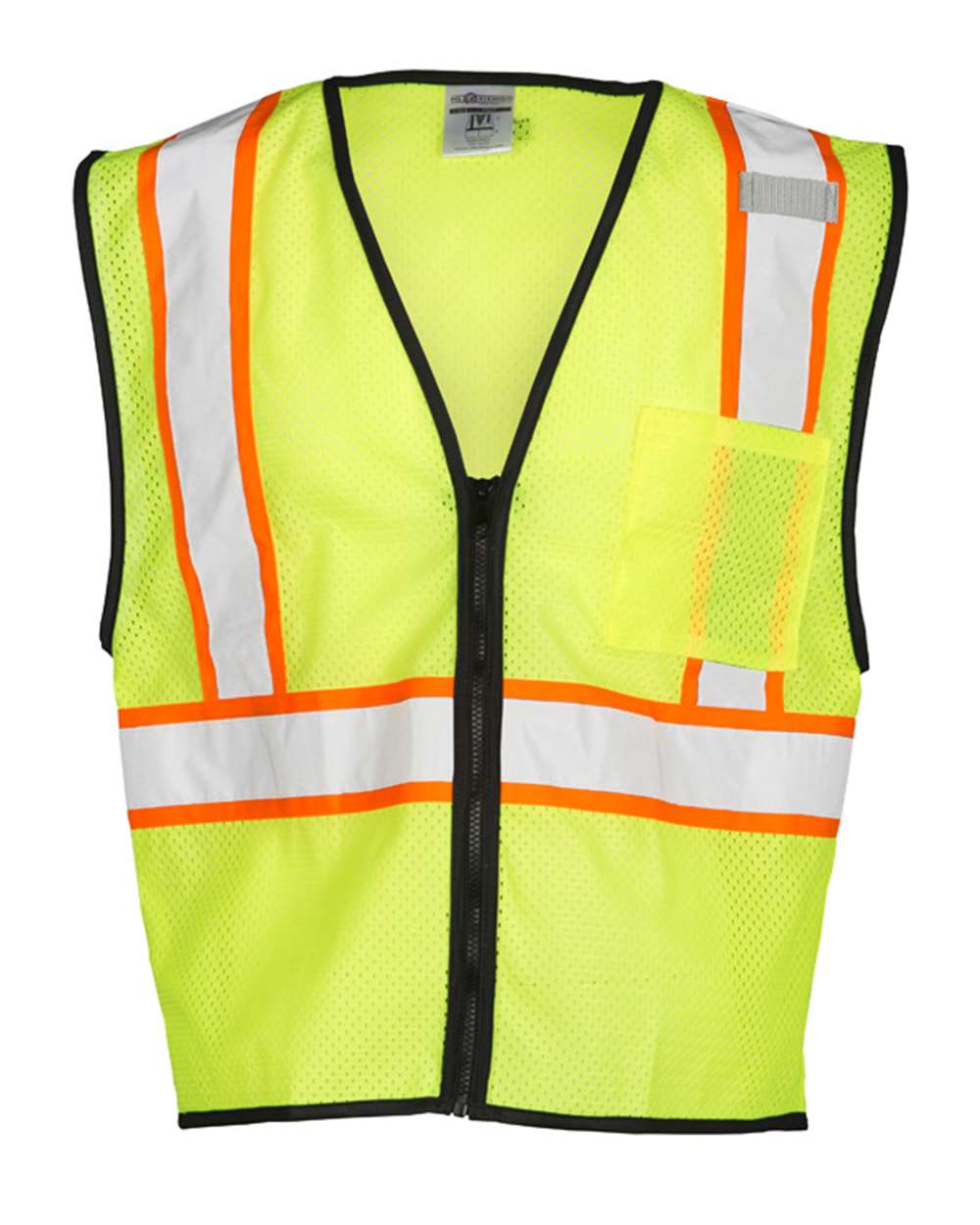 Front View of Lime Chemically Treated Contrast Mesh Vest - FM527-528
