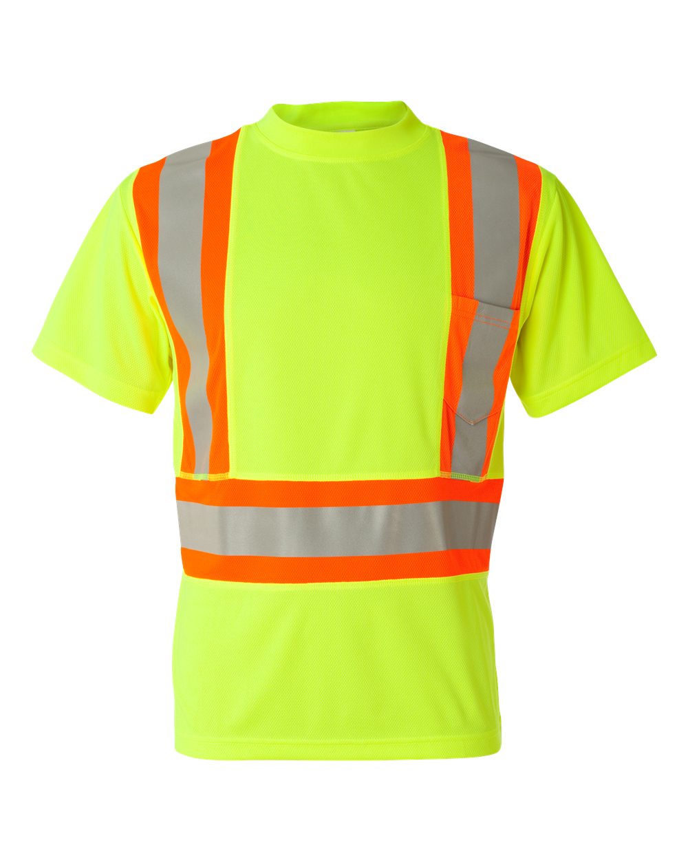 Lime Class 2 Flat Stitch Self-Fabric Panels T-Shirt - 9120-9121