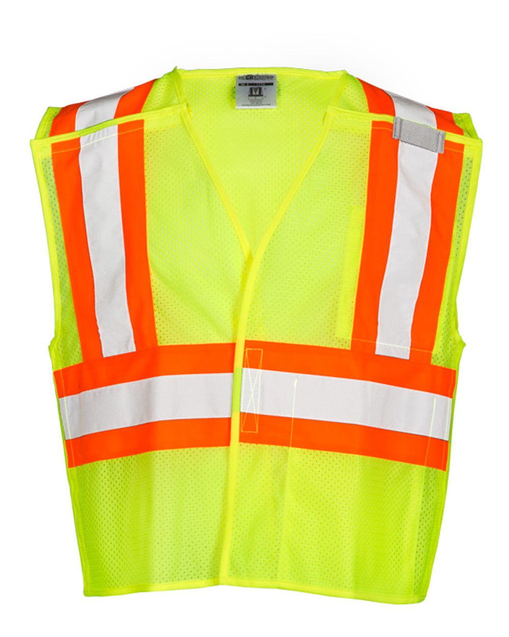 Front View of Lime Contrasting Mesh Breakaway Vest - 1174-1176