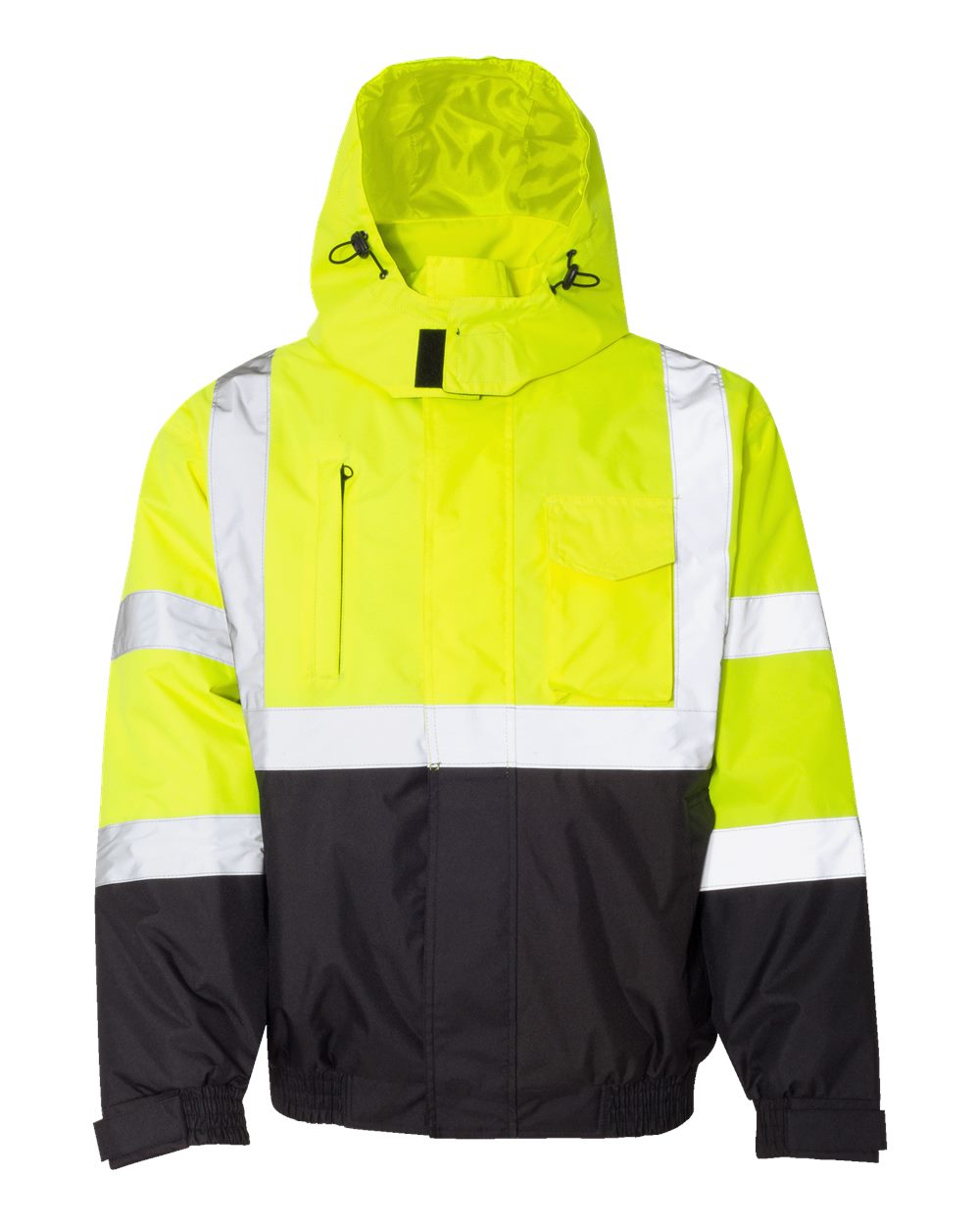 Front View of Lime Economy Bomber Jacket - JS121-122