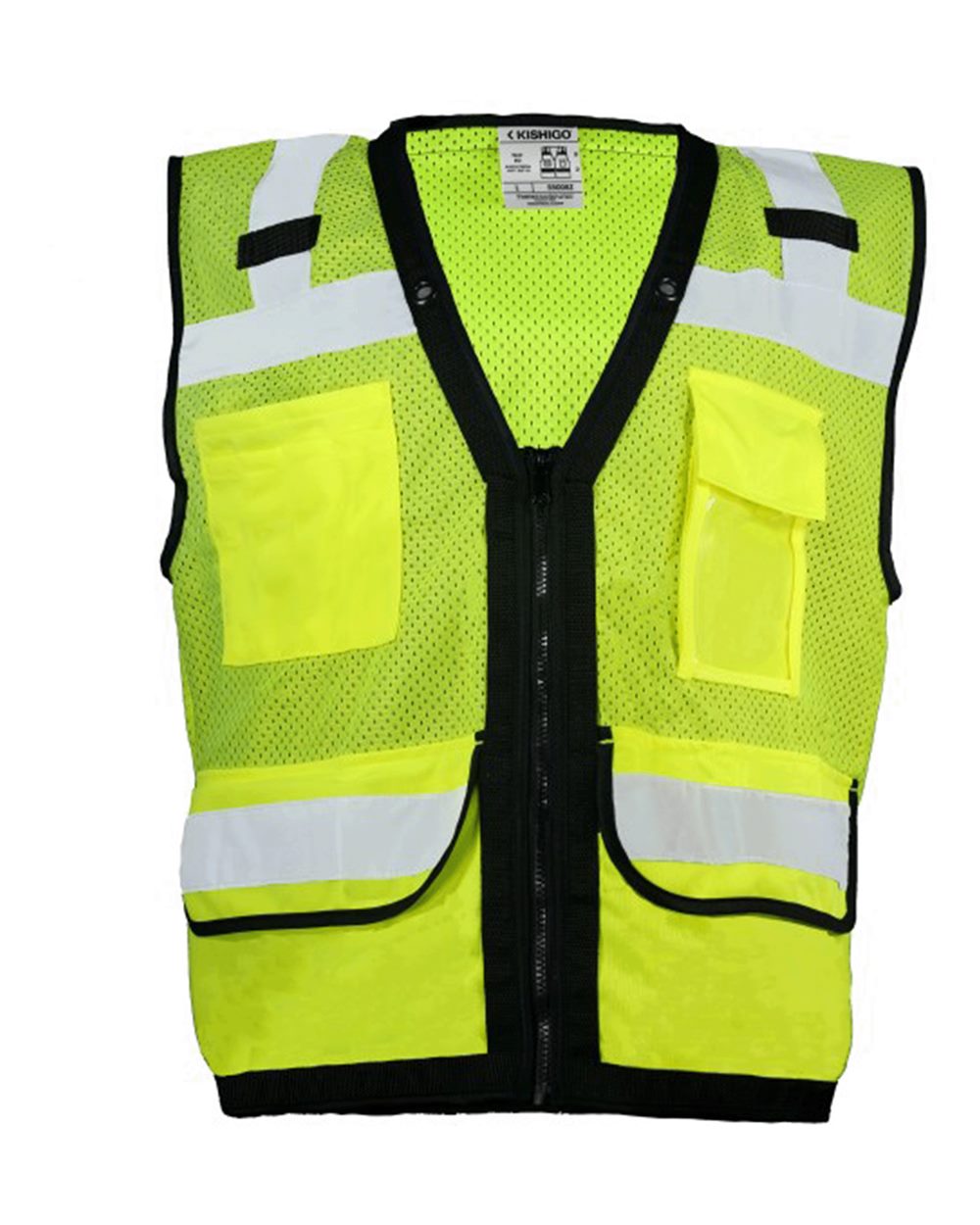 Front View of Lime Economy Surveyors Vest - S5008Z