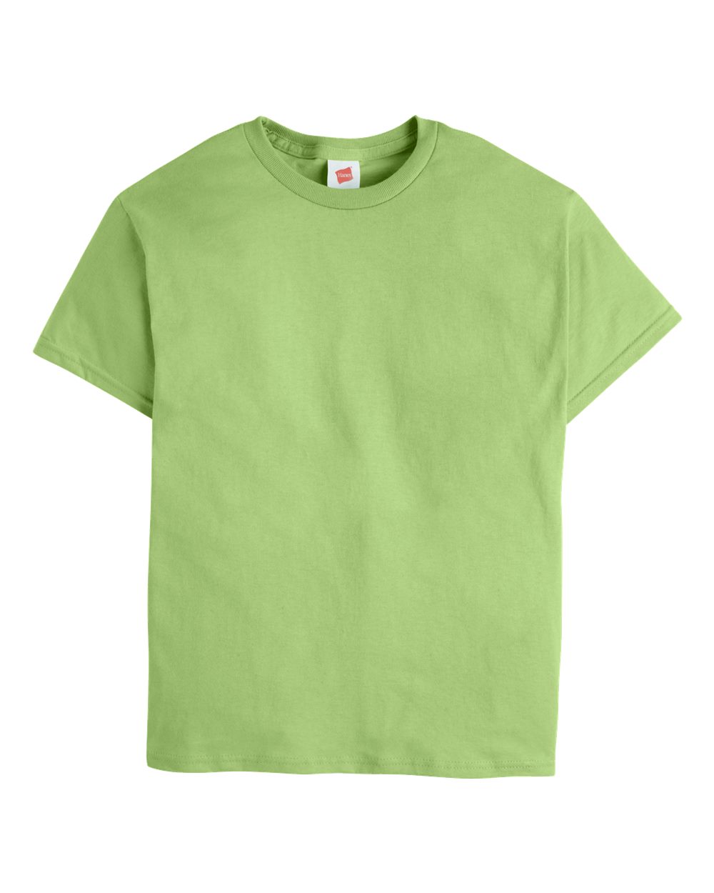 Front View of Lime Essential-T Youth T-Shirt - 5480